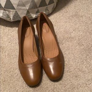 Brown block heels - never worn